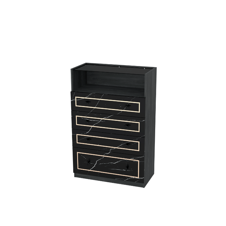 ตู้ลิ้นชัก 4 ลิ้นชัก WISDOM DESIGN FURNITURE รุ่น GDW-801 80 ซม. สีแอชเกรย์/ดาร์คมาร์เบิ้ล